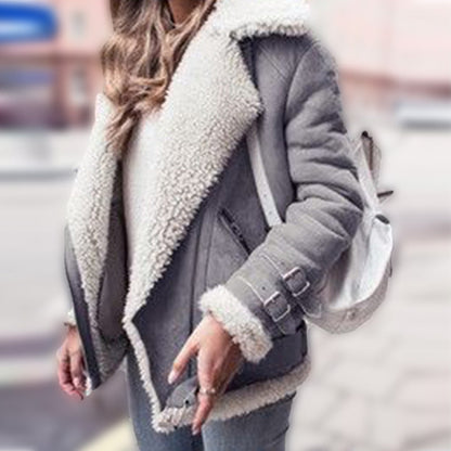 Suede Leather Jacket And Lamb Wool Warm Coat Limorista