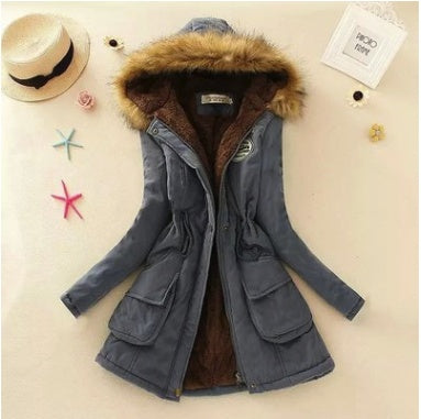 Thick Winter Jacket Women Large Size Long Section Hooded parka outerwear new fashion fur collar Slim padded cotton warm coat Limorista