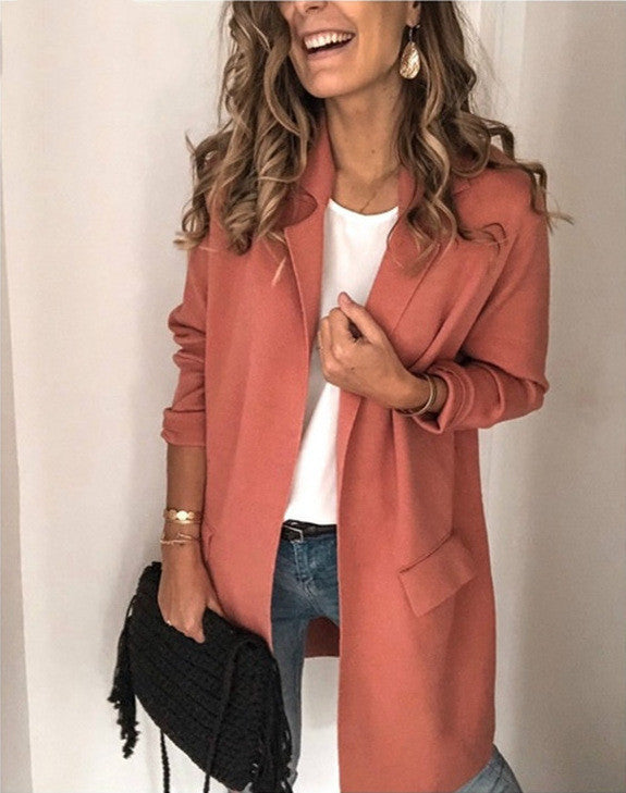 Long sleeve fake pocket casual blazer Limorista