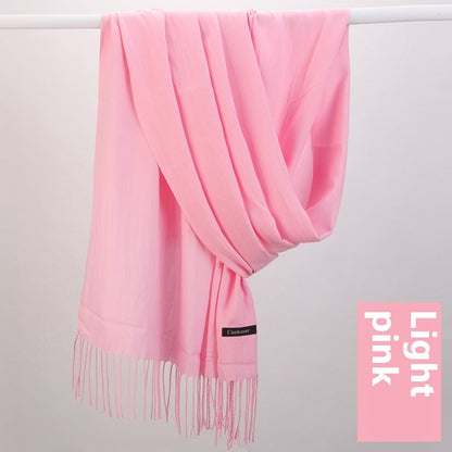 Pure Color Warm Keeping Scarf All-match Cashmere Shawl Limorista