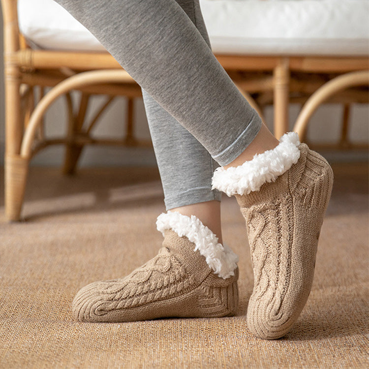 Winter Knitted Plush Floor Socks Home Warm Non-slip Carpet Socks Women Limorista