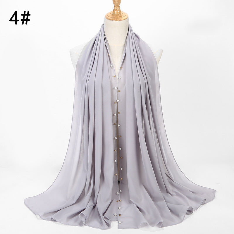 Chiffon nail pearl scarf hijab Limorista