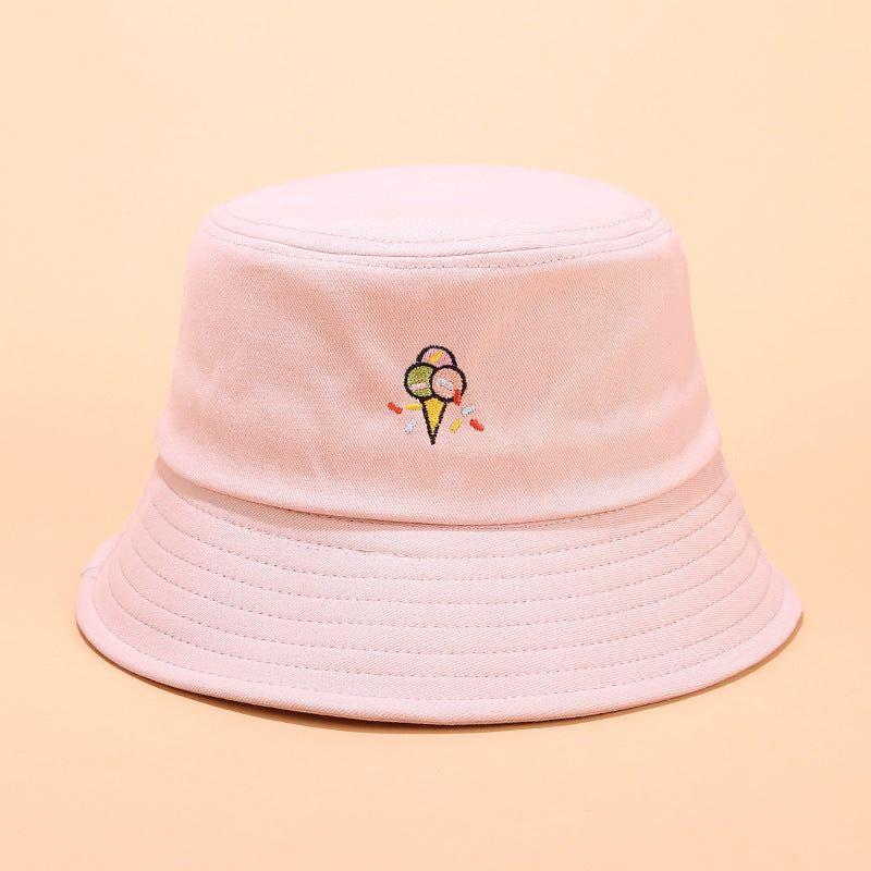 Korean version of fun ice cream embroidery fisherman hat Limorista