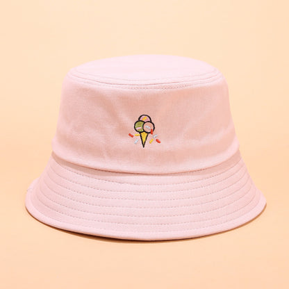Korean version of fun ice cream embroidery fisherman hat Limorista