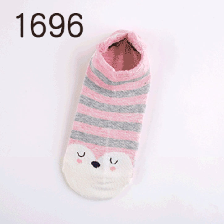 Cute Animals Cotton Short Socks Creative Cartoon Pure Socks Casual Funny Socks Spring Summer Fox Socks Limorista