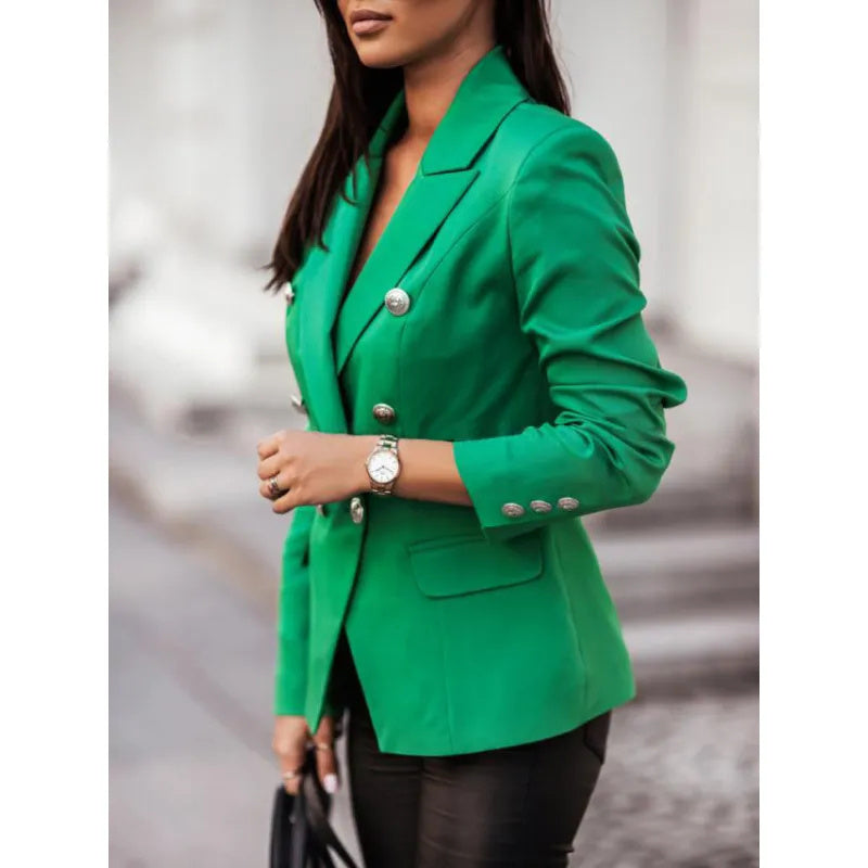 Long-Sleeved Double-Breasted Suit Jacket Limorista