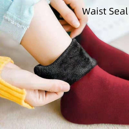 Fleece Lined Padded Warm Keeping Snow Socks Women Mid-high Tube Long Limorista