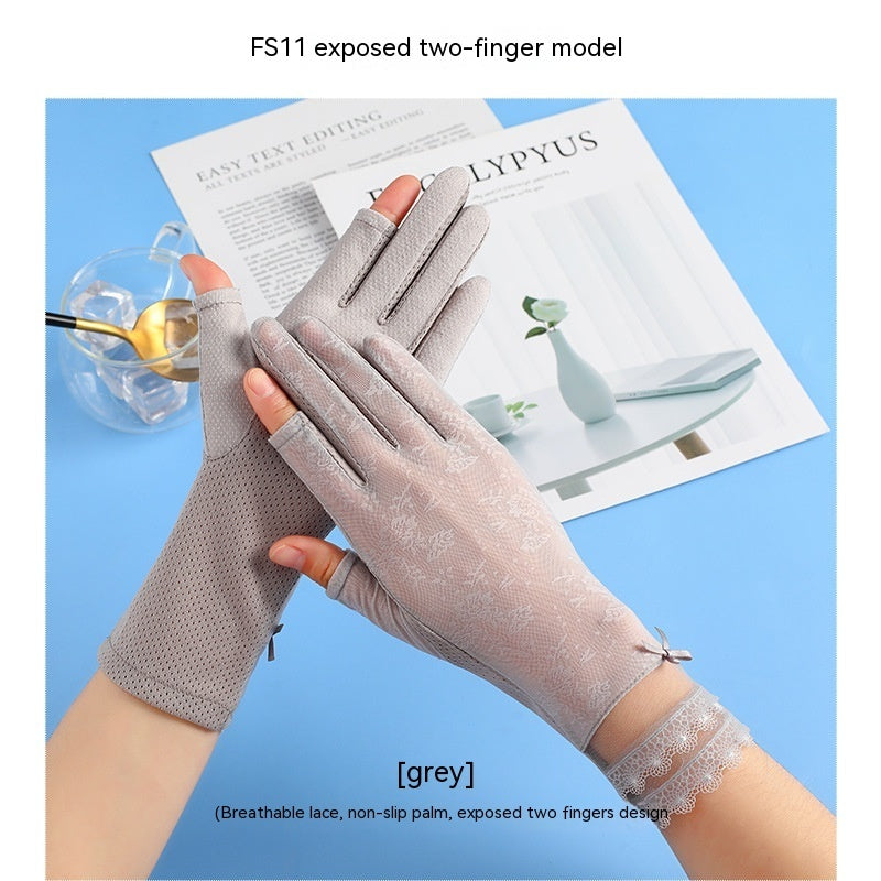 Lightweight Breathable Lace Sun Protection Gloves Limorista