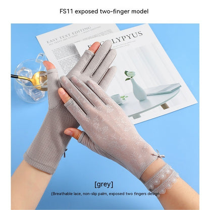 Lightweight Breathable Lace Sun Protection Gloves Limorista
