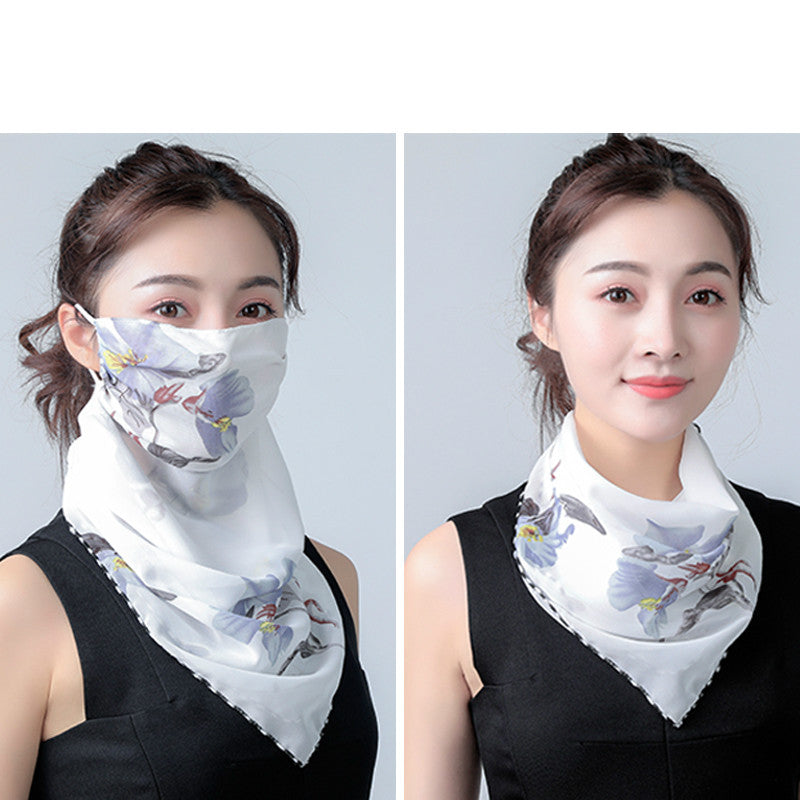 Hanging Ear Thin Face-covering Scarf Triangle Veil Scarf Limorista