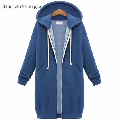 Hooded Long Sleeve Sweater Fleece Long Jacket Limorista