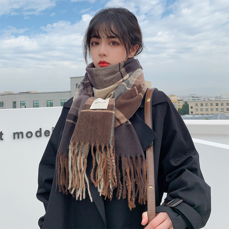 Scarf Female Winter Korean Version of The Wild British Classic Limorista