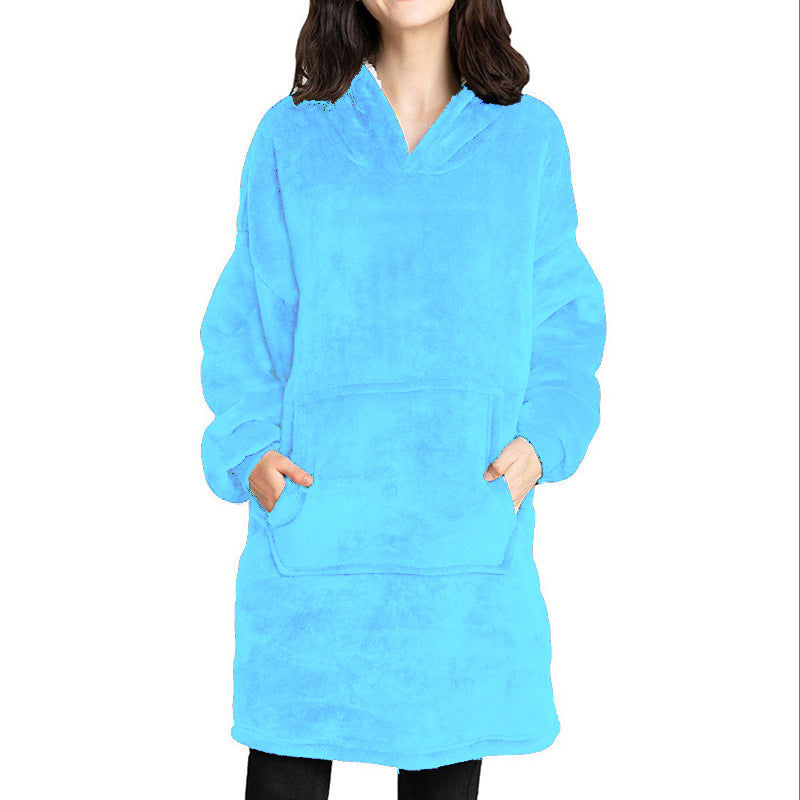 Men And Women Can Wear Zipper Flannel Lazy Blanket Limorista