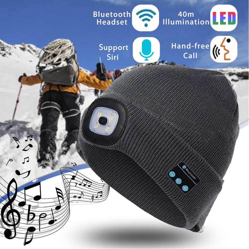 Bluetooth LED Hat Wireless Smart Headset Headphone Limorista