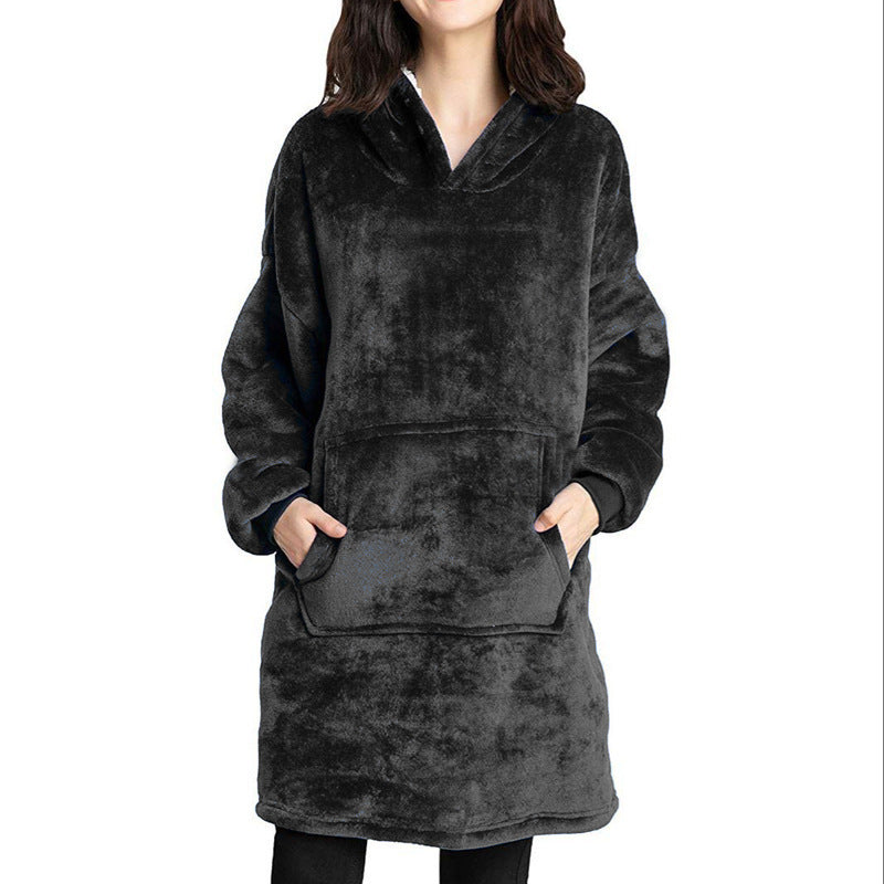 Men And Women Can Wear Zipper Flannel Lazy Blanket Limorista