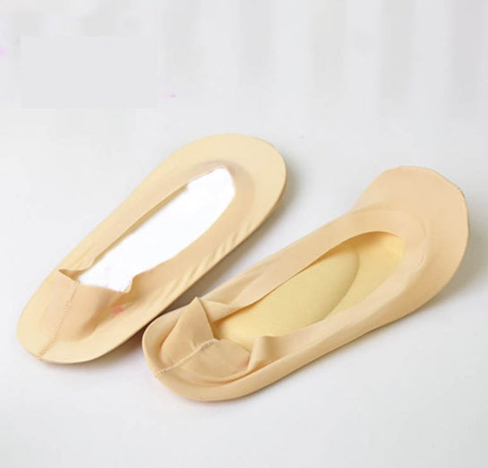 3D Arch Foot Massage Health Care Women Summer Socks Ice Silk Socks Shallow Mouth Silica Gel Invisible Slippers Feet Care Limorista