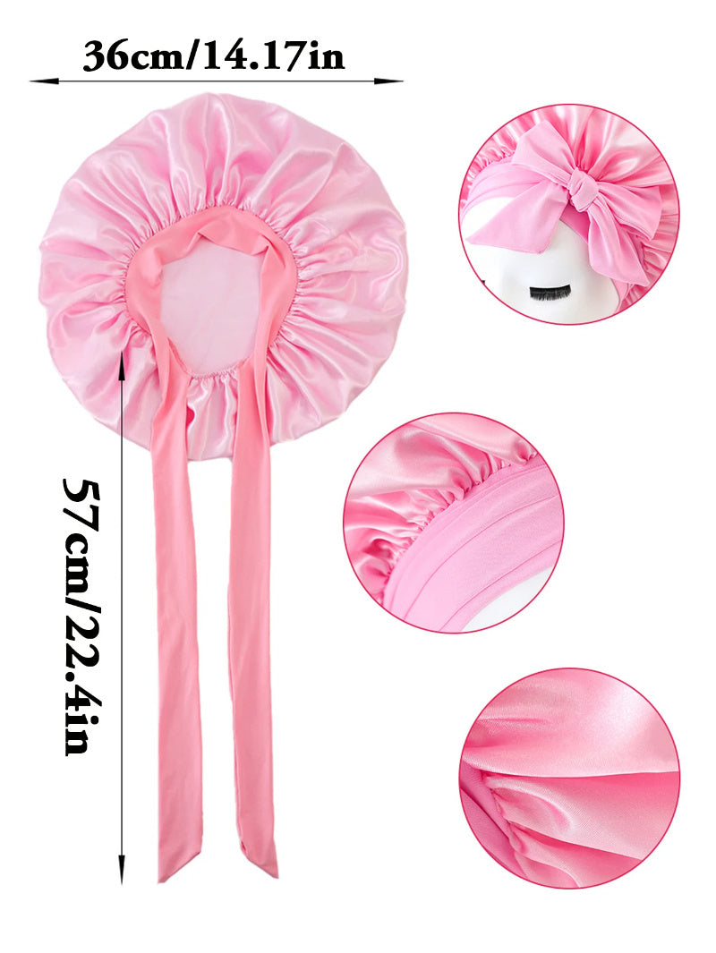 New Silk Bonnet For Sleeping Women Satin Bonnet Hair Bonnet Night Sleep Cap Scarf Wrap For Curly Hair With Tie Band For Curly Hair Limorista