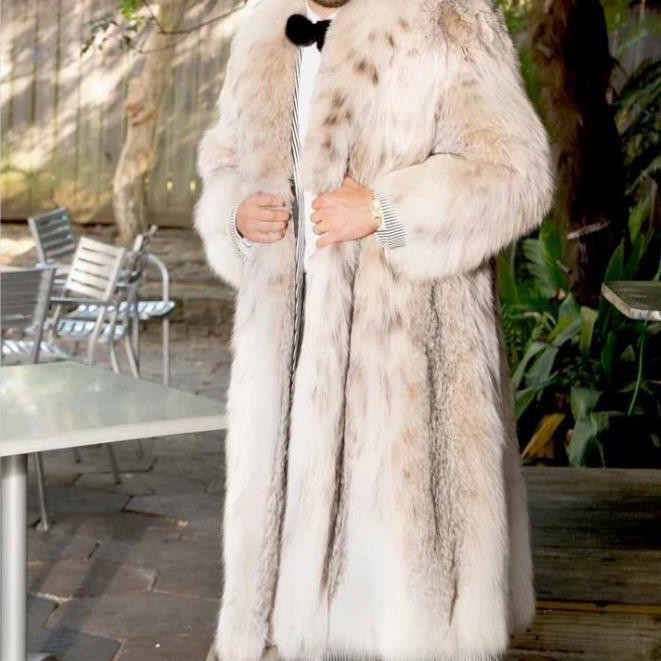 Leather Fur Coat Men&
