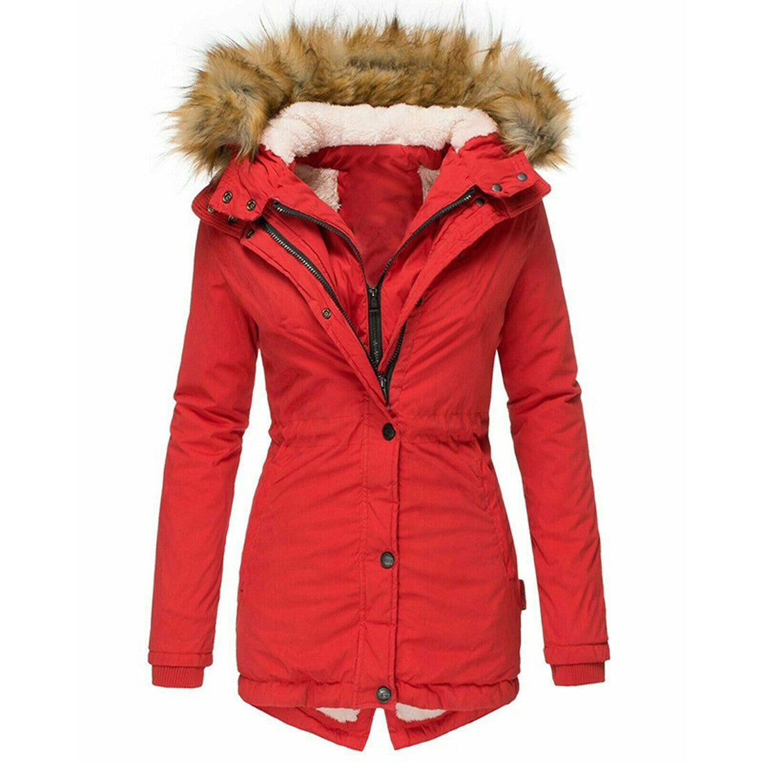Long Sleeved Slim Jacket With Warm Fur Collar And Zipper Limorista