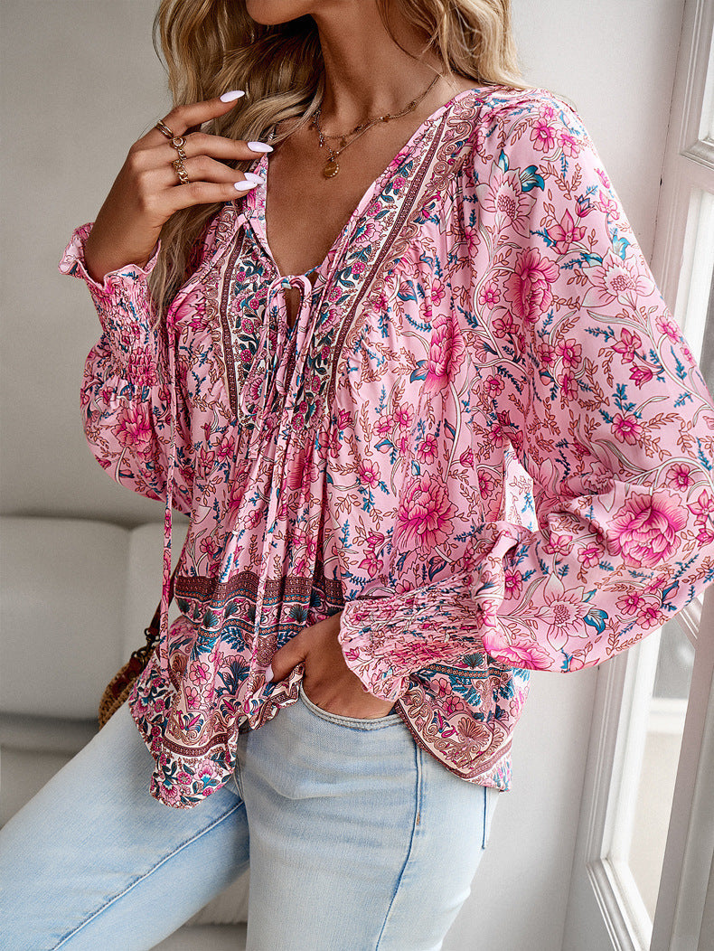 European And American Printed Shirt Women&