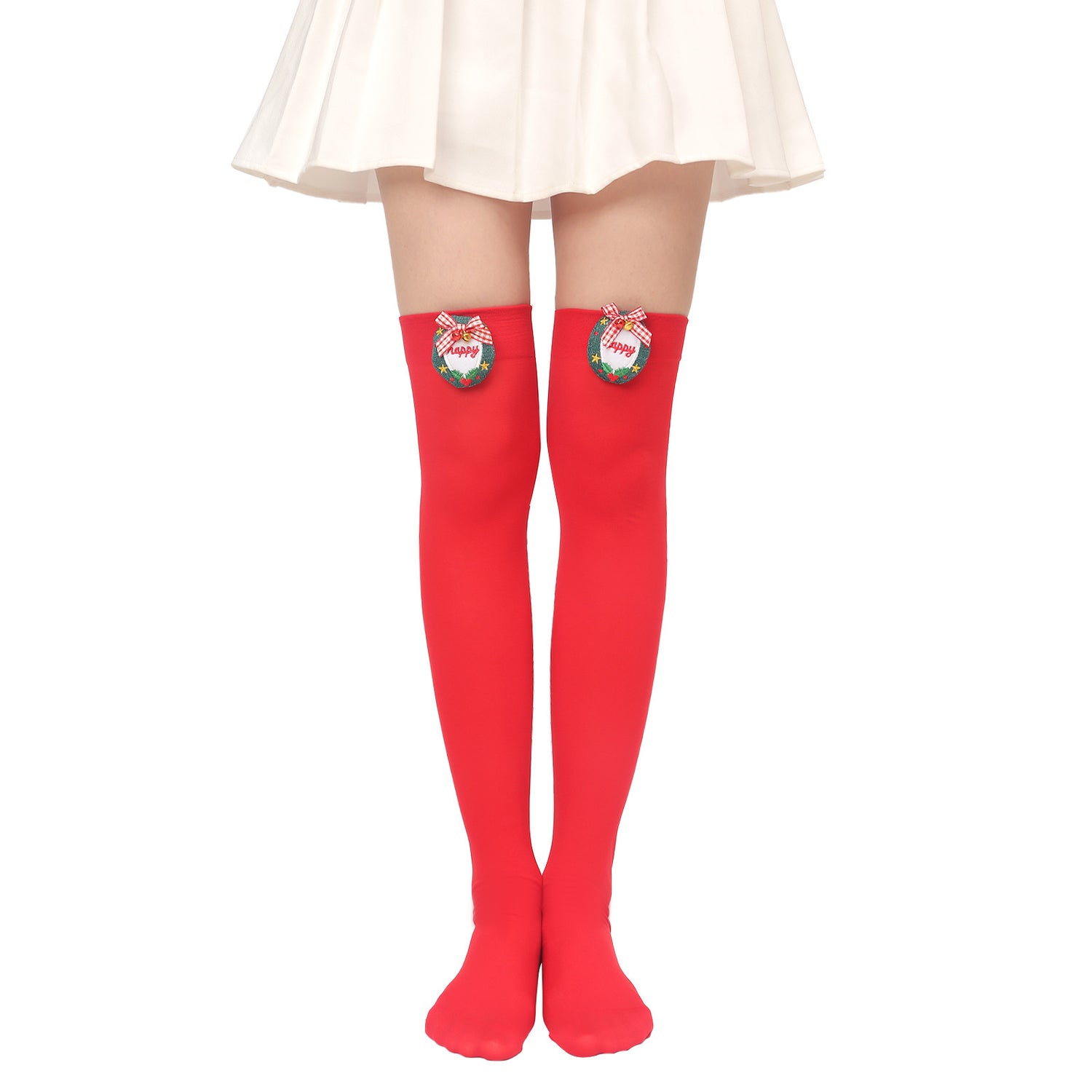 Christmas Plush Doll Knee Socks Bow Stockings Limorista