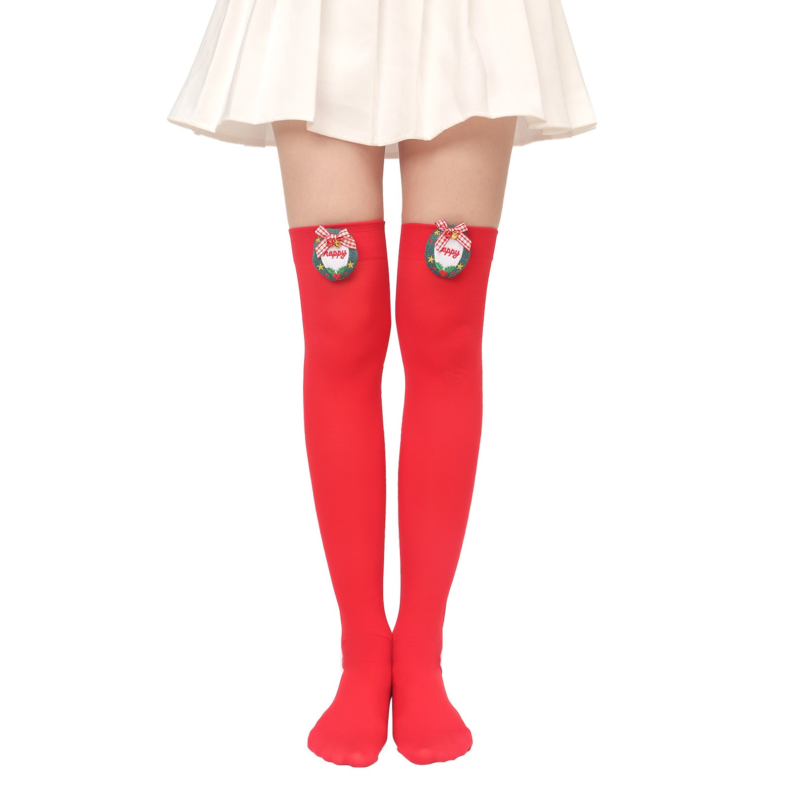 Christmas Plush Doll Knee Socks Bow Stockings Limorista