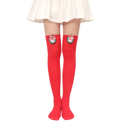 Christmas Plush Doll Knee Socks Bow Stockings Limorista