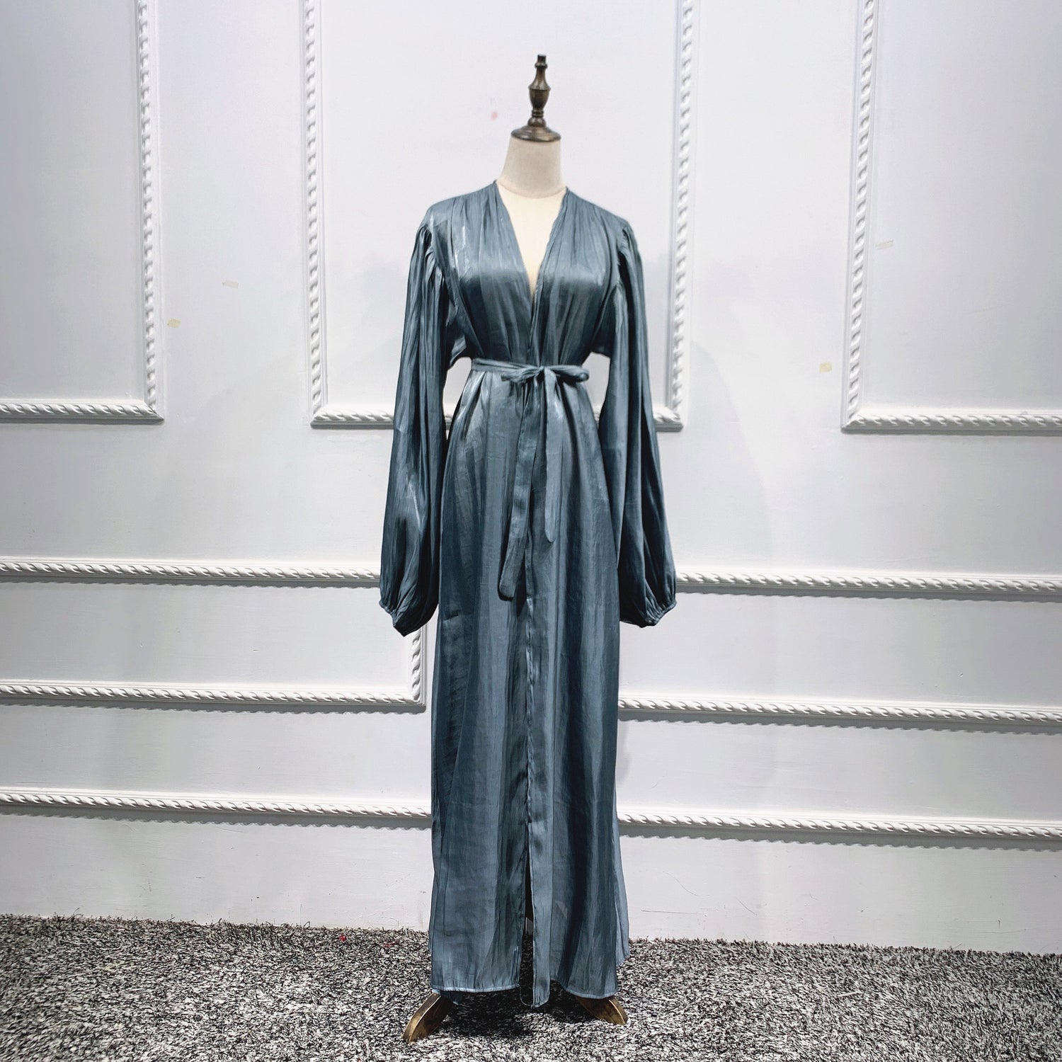 Elegant Long Dress With Waist Puff Sleeves For Ladies Limorista