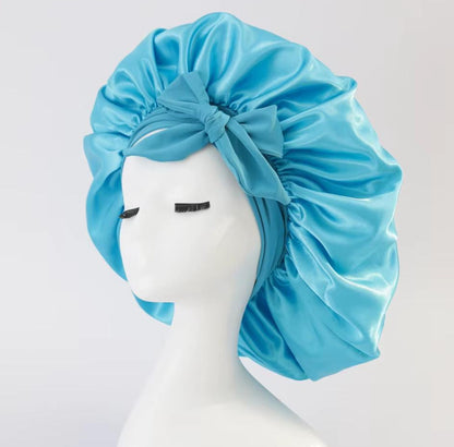 Satin Ribbon Round Bow Elastic Nightcap Limorista