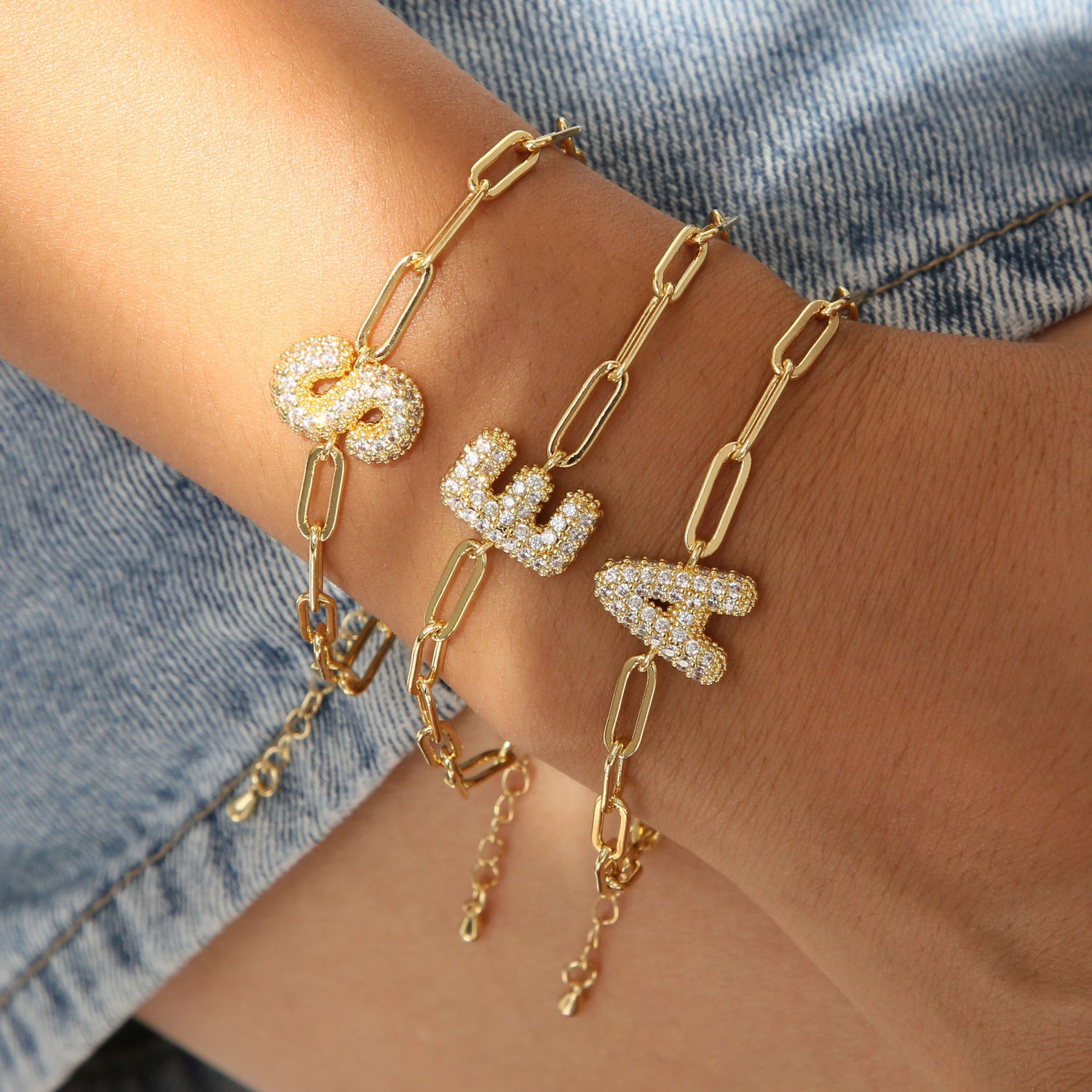 18K Bubble Balloon 26 English Zircon Clip Bracelet Limorista