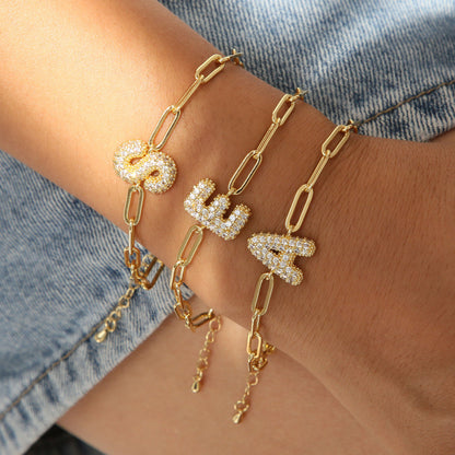 18K Bubble Balloon 26 English Zircon Clip Bracelet Limorista