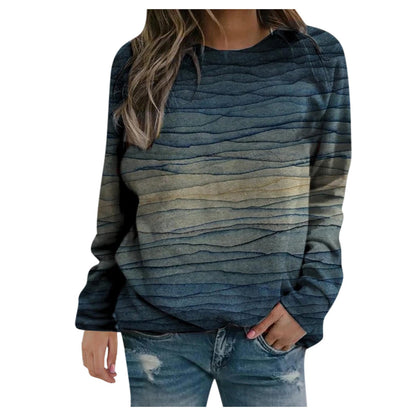 Rendering 3D Digital Printing Long Sleeve Loose Round Neck Sweater Limorista