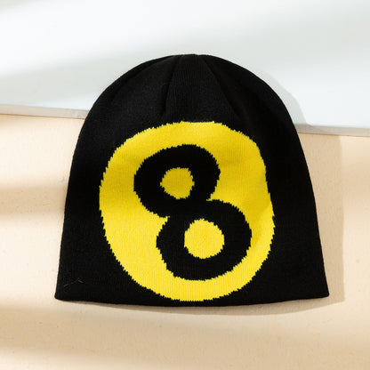Warm All-matching Simple Number 8 Slipover Woolen Cap Limorista