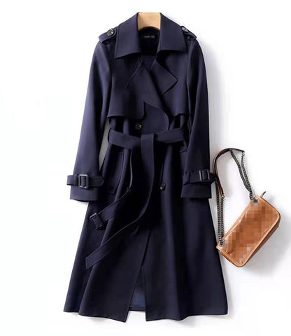 Double-breasted Mid-length Tie Trench Coat Limorista