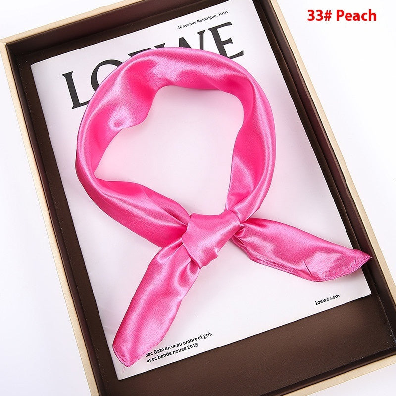 Solid Color Square Scarf Artificial Silk Small Square Towel Limorista