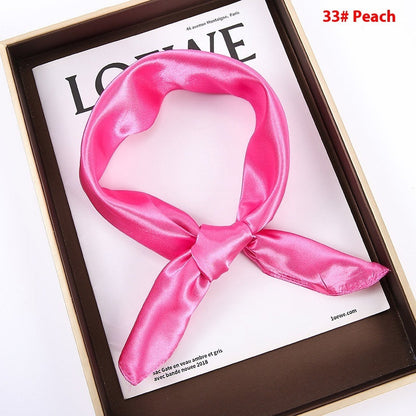 Solid Color Square Scarf Artificial Silk Small Square Towel Limorista