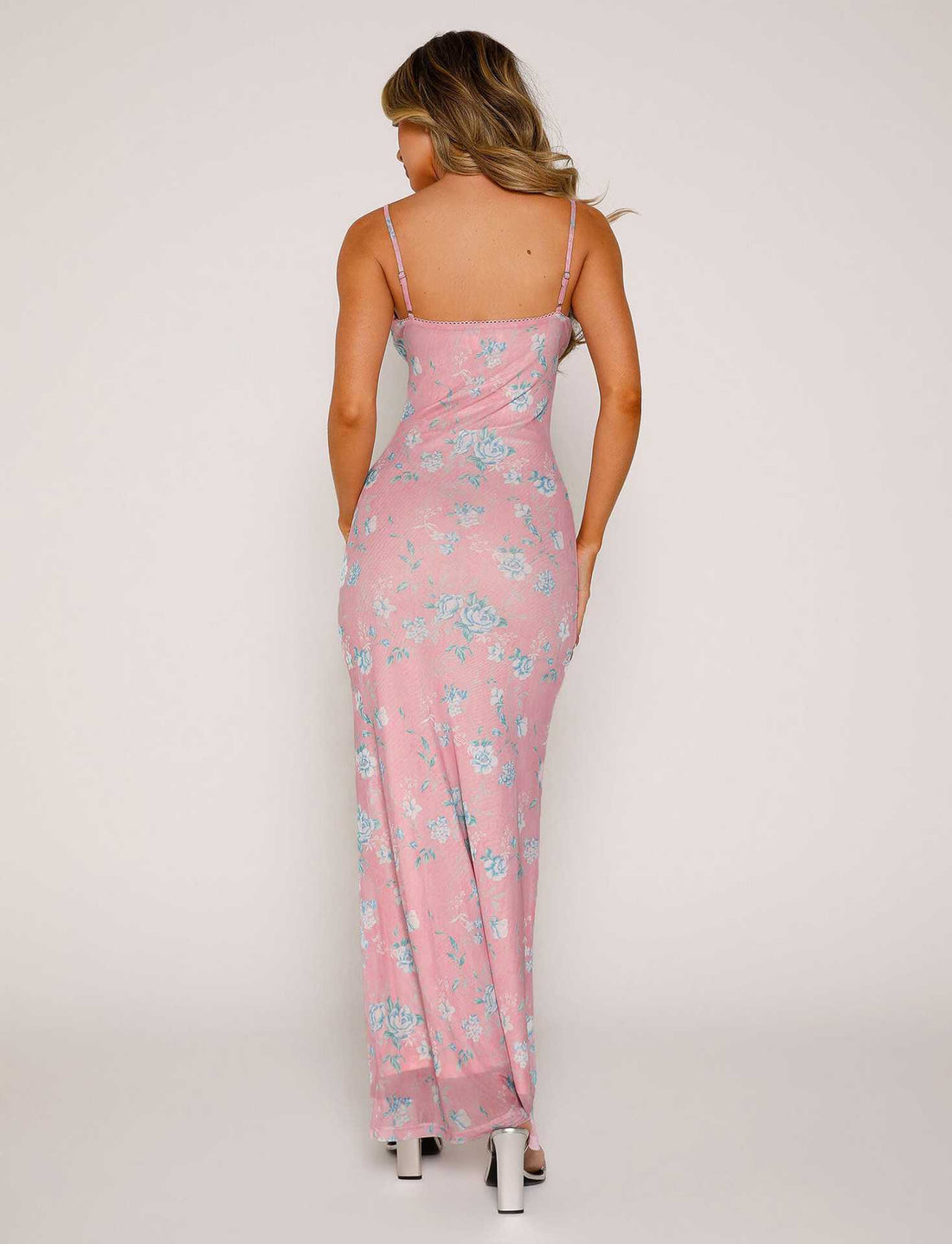 Y2K Slim Flowers Printing Slip Dress Women&