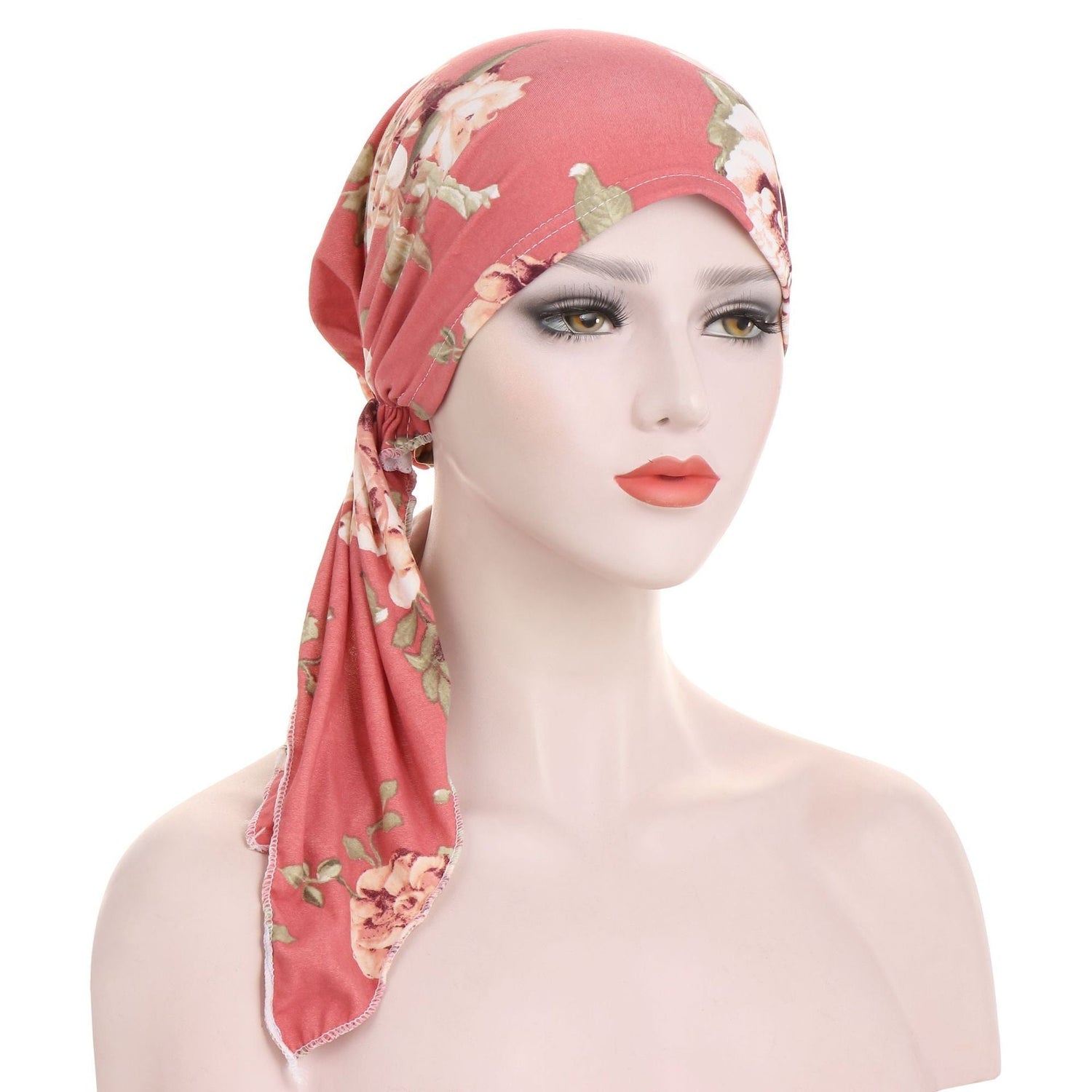 Curved Tail Turban Hat Flower Cloth Pullover Limorista