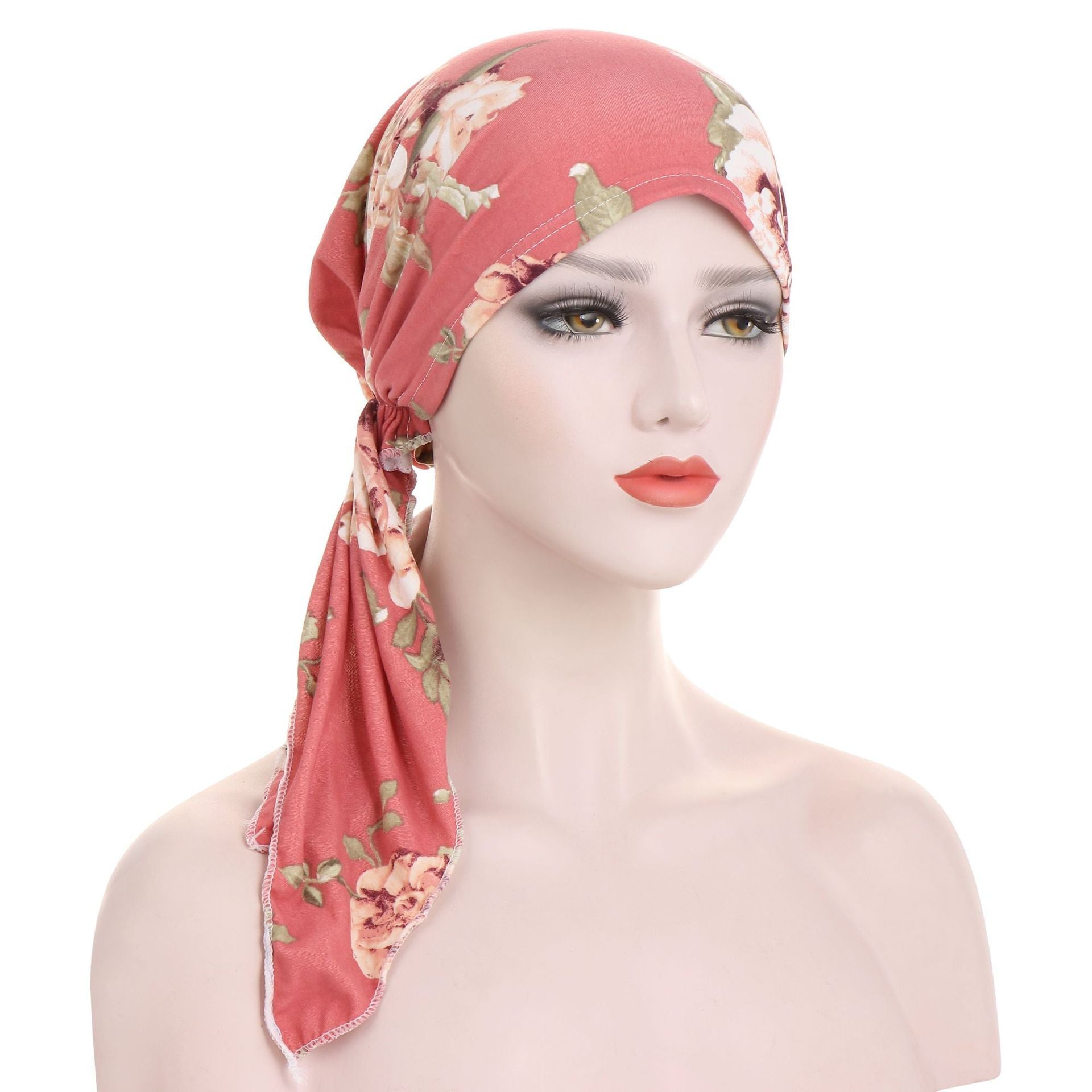 Curved Tail Turban Hat Flower Cloth Pullover Limorista