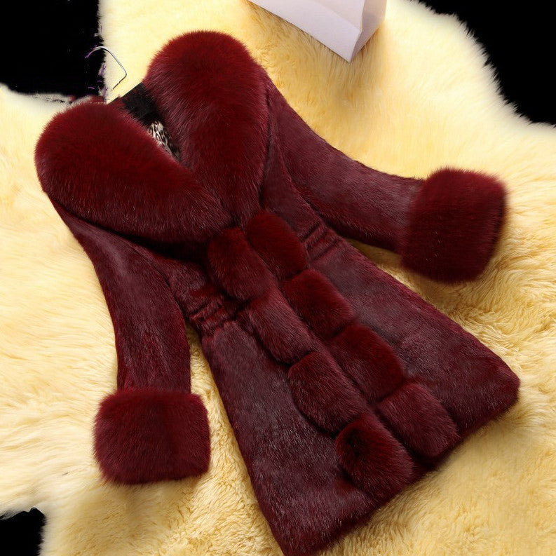 New Style Rabbit Fur Ladies Fur Coat Limorista