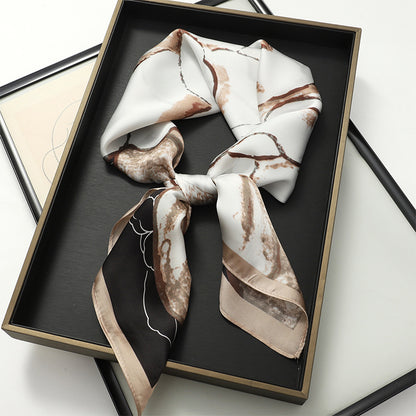 Artificial Silk Striped High-grade Korean Style Stylish Beach Arm Bag Silk Scarf Limorista