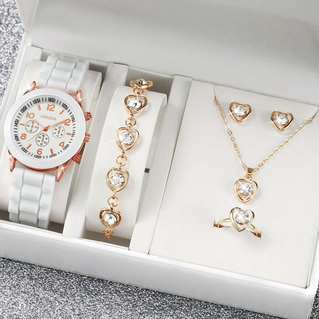 Fashion Watch Gift Suit Quartz Watch Necklace Bracelet Ring Stud Earrings Limorista