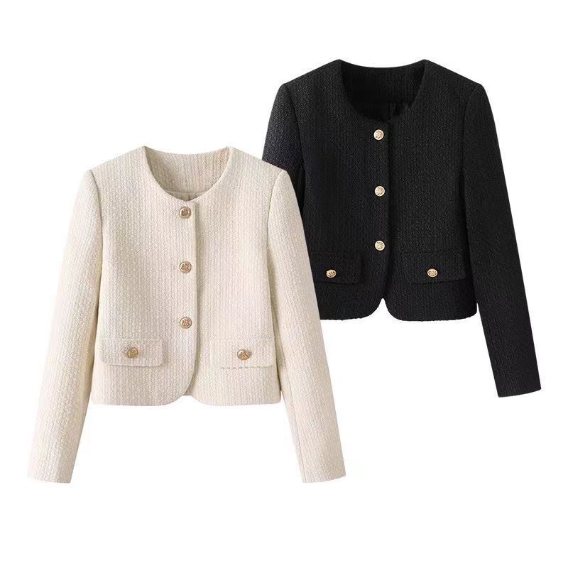 French Style Retro Crew Neck Coat For Women Limorista