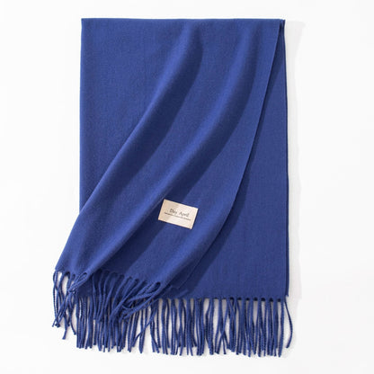 Pure Color Artificial Cashmere Scarf Women&