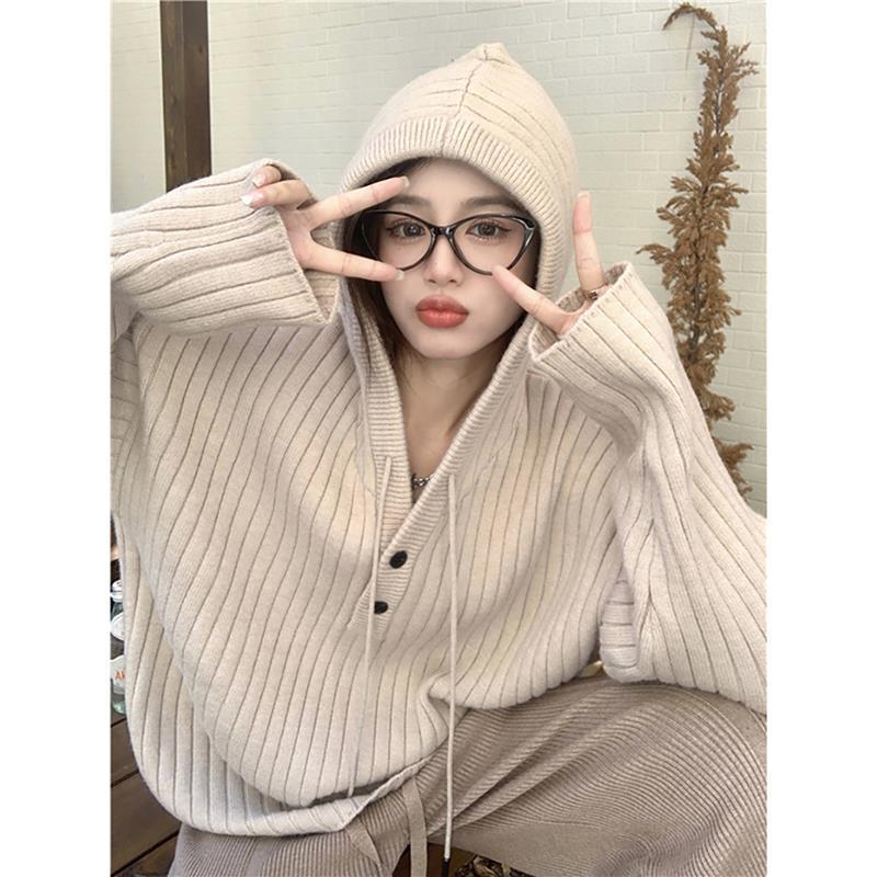 Thick Loose Mid-length Long Sleeve Top Idle Style Hooded Sweater Limorista