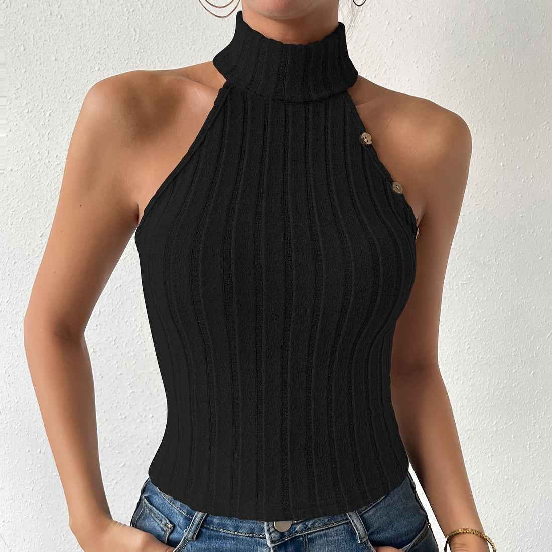 Sleeveless Slimming And Tight Knitted Top Limorista