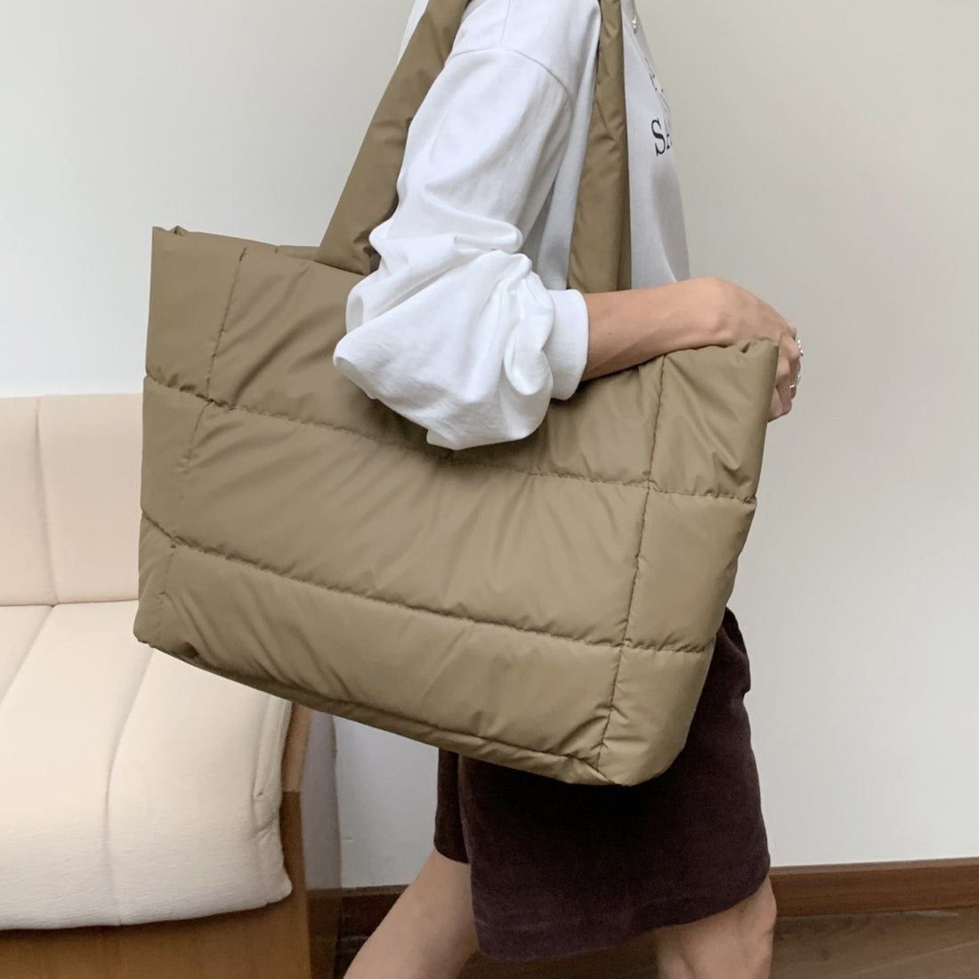 Soft Cotton-filled Tote Bag Portable Shoulder Limorista