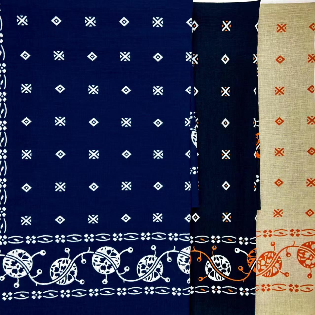 Cotton Vintage Printed Square Scarf Riding Pocket Limorista