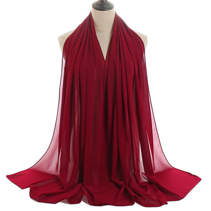 70x180cmMonochrome Pearl Chiffon Hijab Scarf Limorista