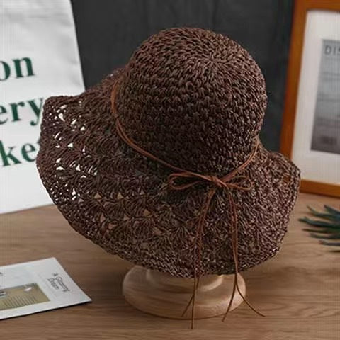 Fashionable Handmade Crochet Straw Hat Limorista